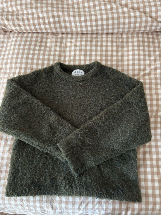Le Bon Shoppe Sweaters - Le Bon Shoppe Women's Olive Crewneck Sweater